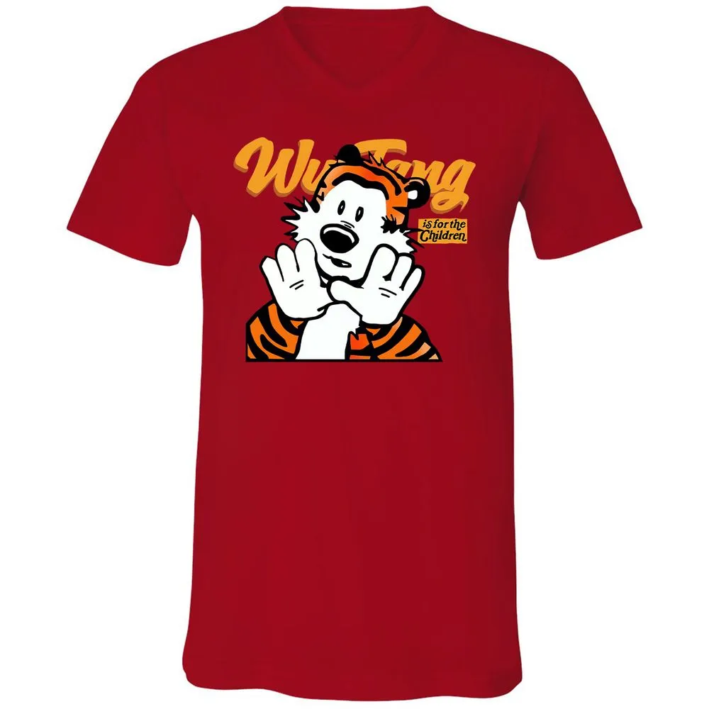 Unisex V-Neck T-Shirt - M7VLWC9B - Red - 3