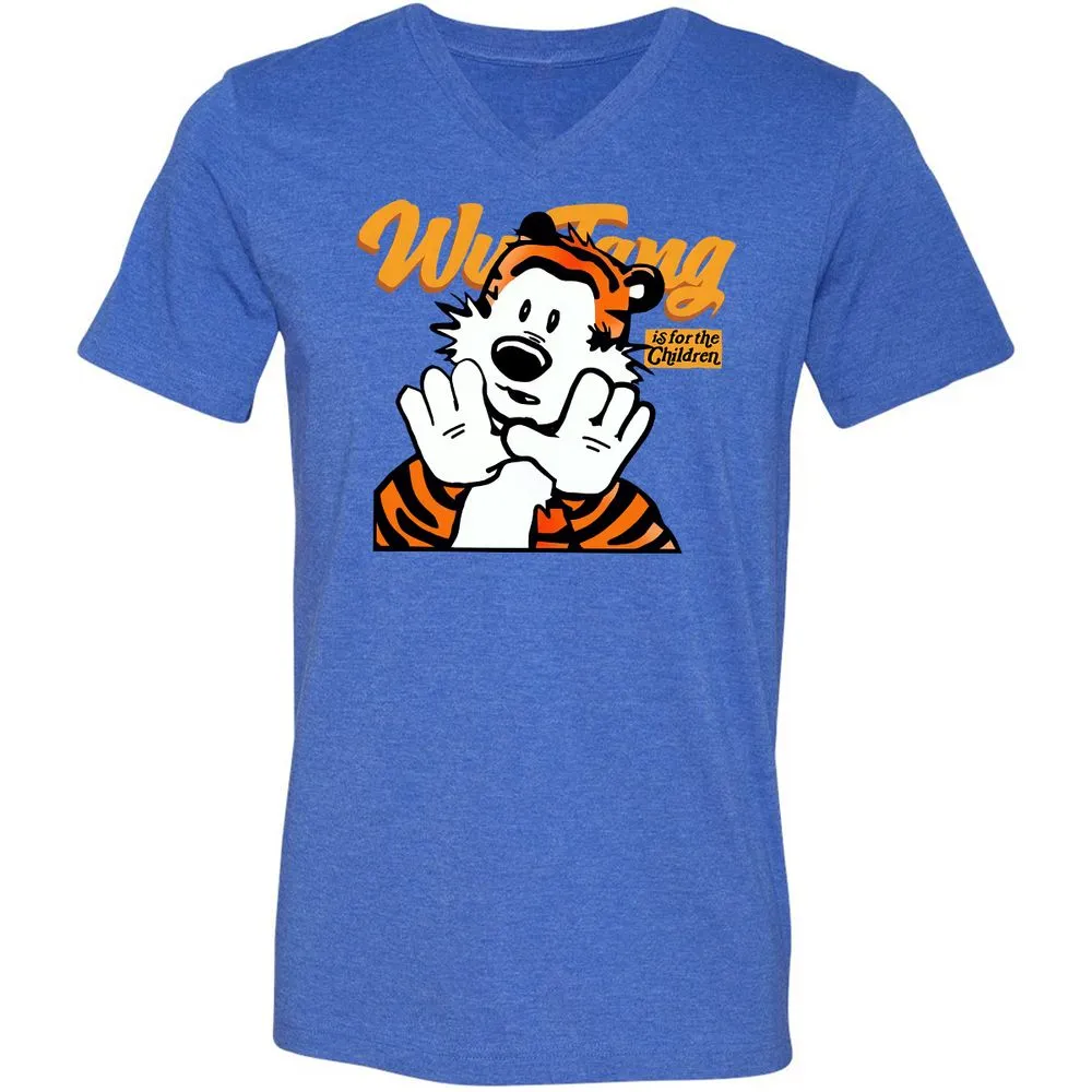 Unisex V-Neck T-Shirt - M7VLWC9B - Heather True Royal - 14