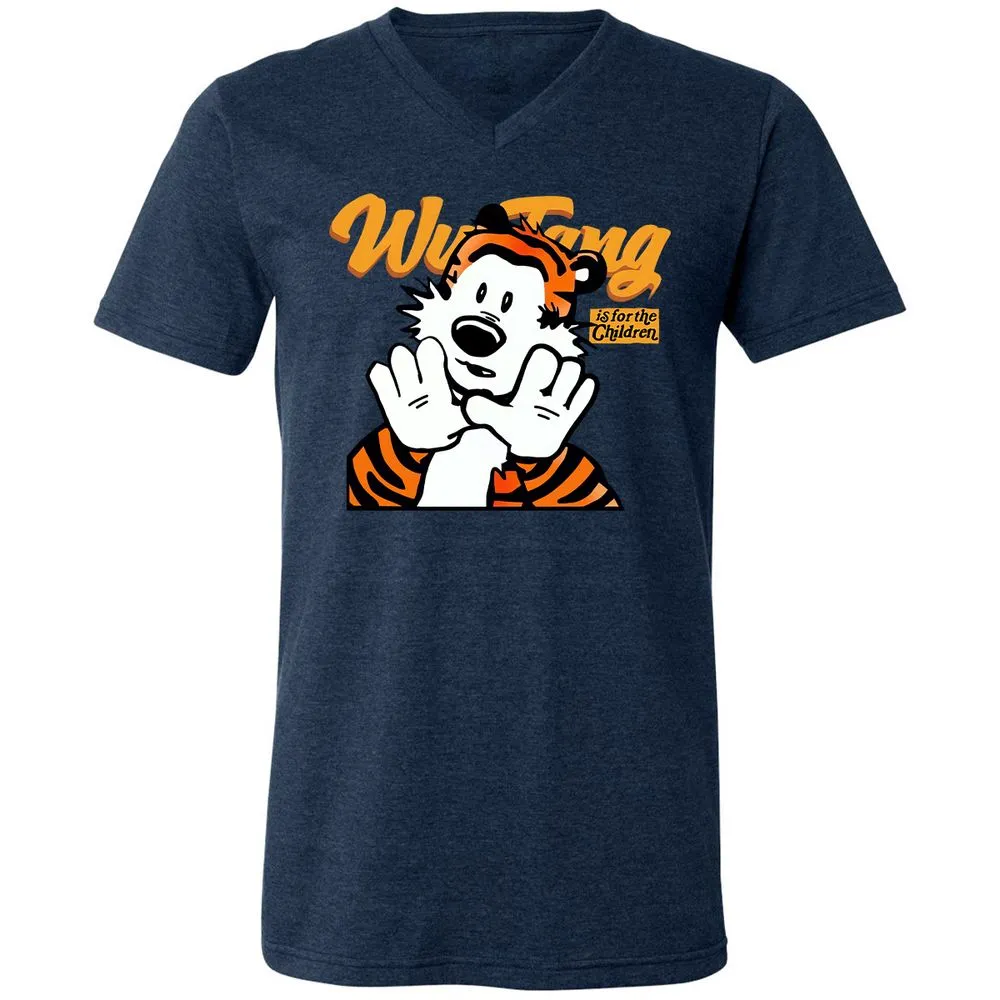 Unisex V-Neck T-Shirt - M7VLWC9B - Heather Navy - 15