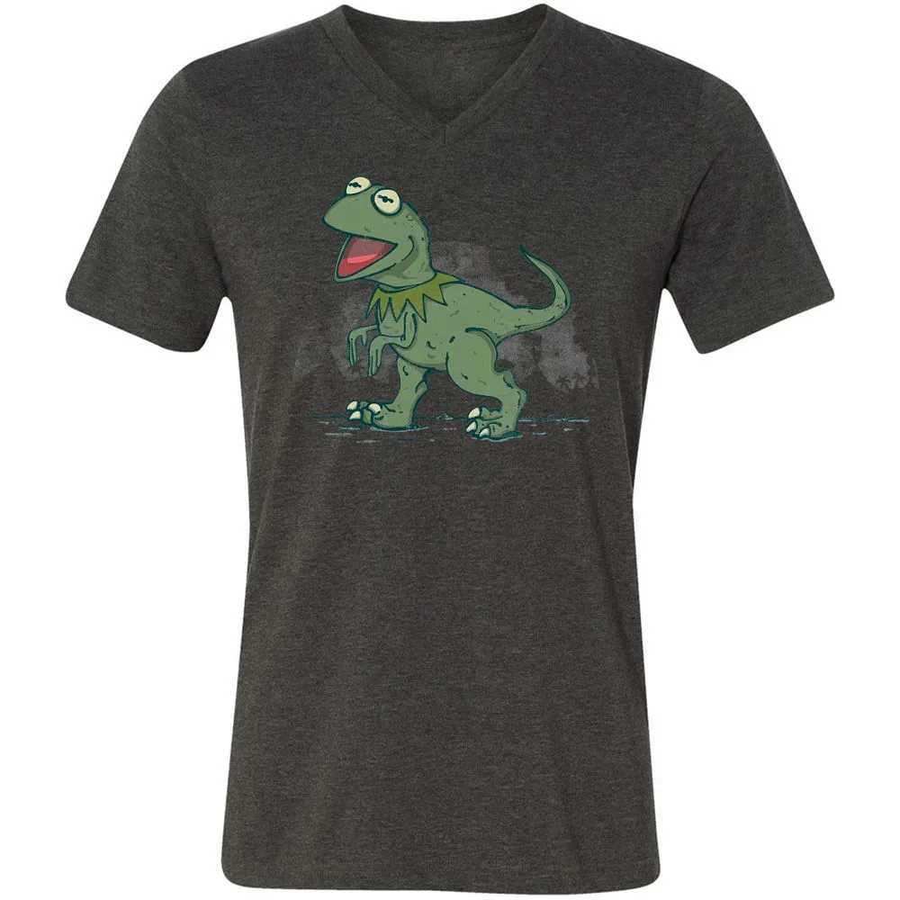 Unisex V-Neck T-Shirt - N9DV84NF - Dark Grey Heather - 8