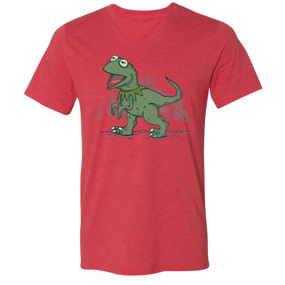 Unisex V-Neck T-Shirt - N9DV84NF - Heather Red - 5