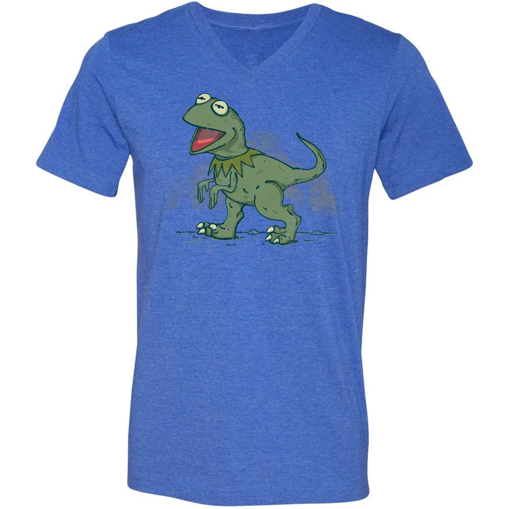 Unisex V-Neck T-Shirt - N9DV84NF - Heather True Royal - 14