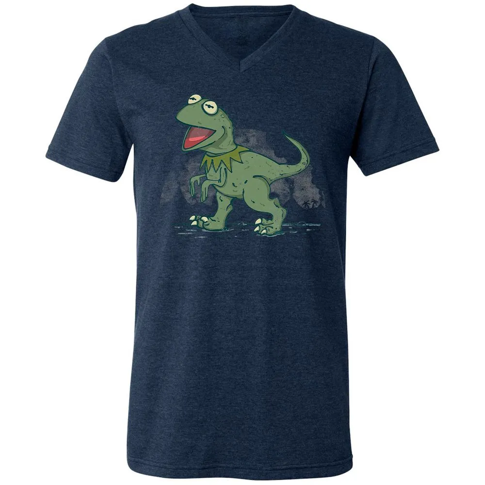 Unisex V-Neck T-Shirt - N9DV84NF - Heather Navy - 15
