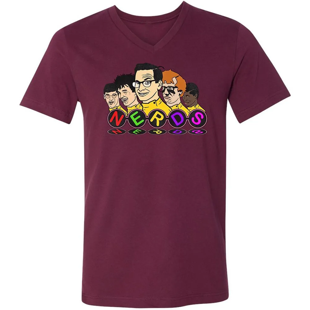 Unisex V-Neck T-Shirt - 72EFL3T2 - Maroon - 6