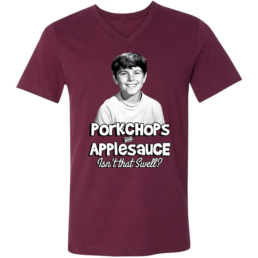 Unisex V-Neck T-Shirt - TUWFZDKK - Maroon - 6