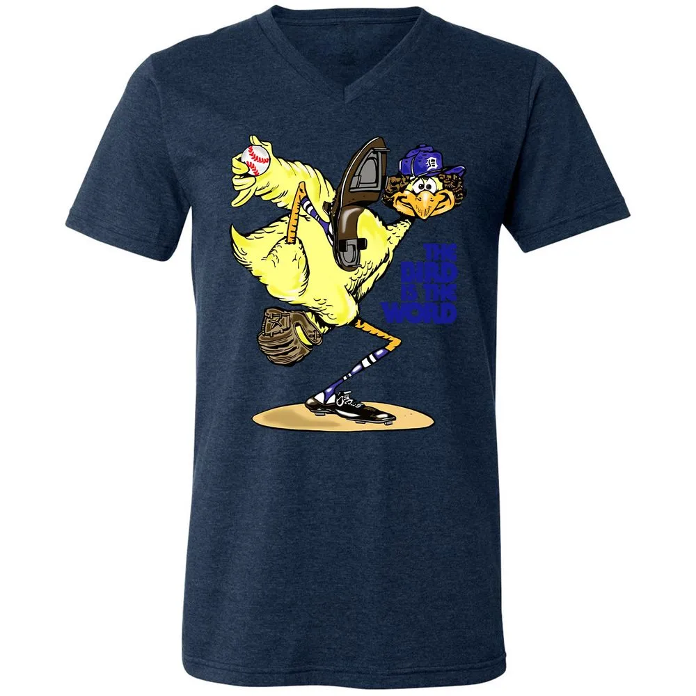 Unisex V-Neck T-Shirt - J4L6C18M - Heather Navy - 15