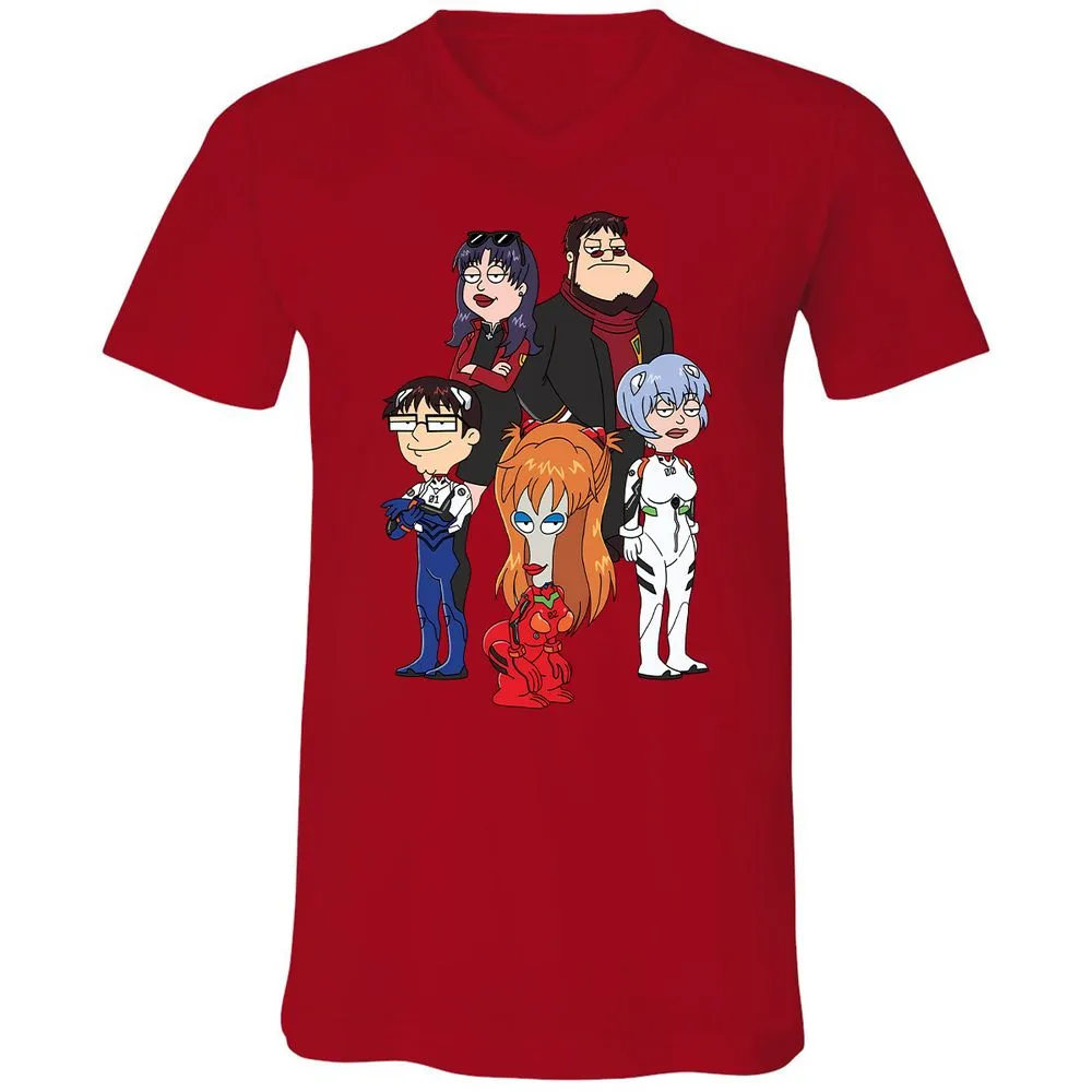 Unisex V-Neck T-Shirt - 55PGZX8X - Red - 3