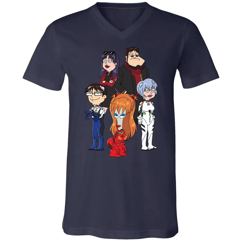 Unisex V-Neck T-Shirt - 55PGZX8X - Navy - 9
