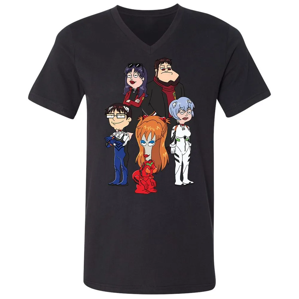 Unisex V-Neck T-Shirt - 55PGZX8X - Black - 16
