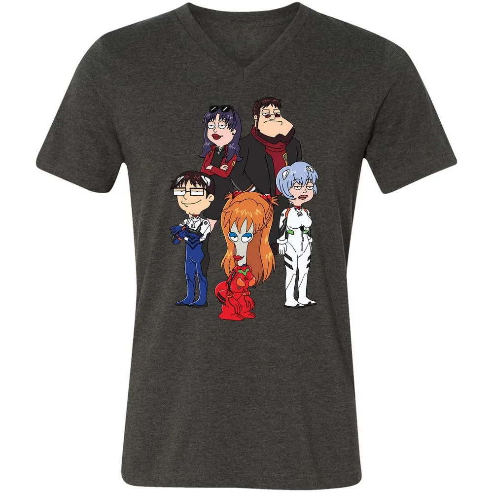 Unisex V-Neck T-Shirt - 55PGZX8X - Dark Grey Heather - 8