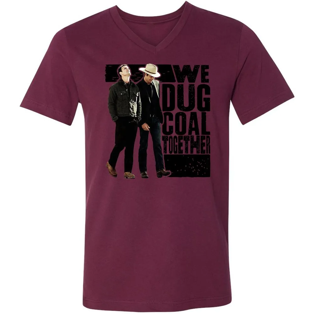 Unisex V-Neck T-Shirt - 8J5V7DVQ - Maroon - 6