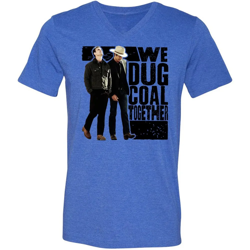 Unisex V-Neck T-Shirt - 8J5V7DVQ - Heather True Royal - 14