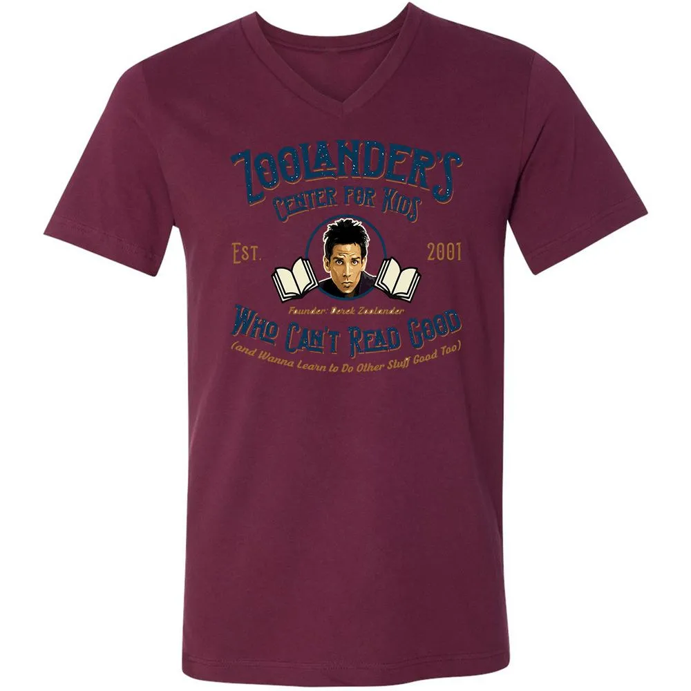 Unisex V-Neck T-Shirt - EVHZ8NUY - Maroon - 6