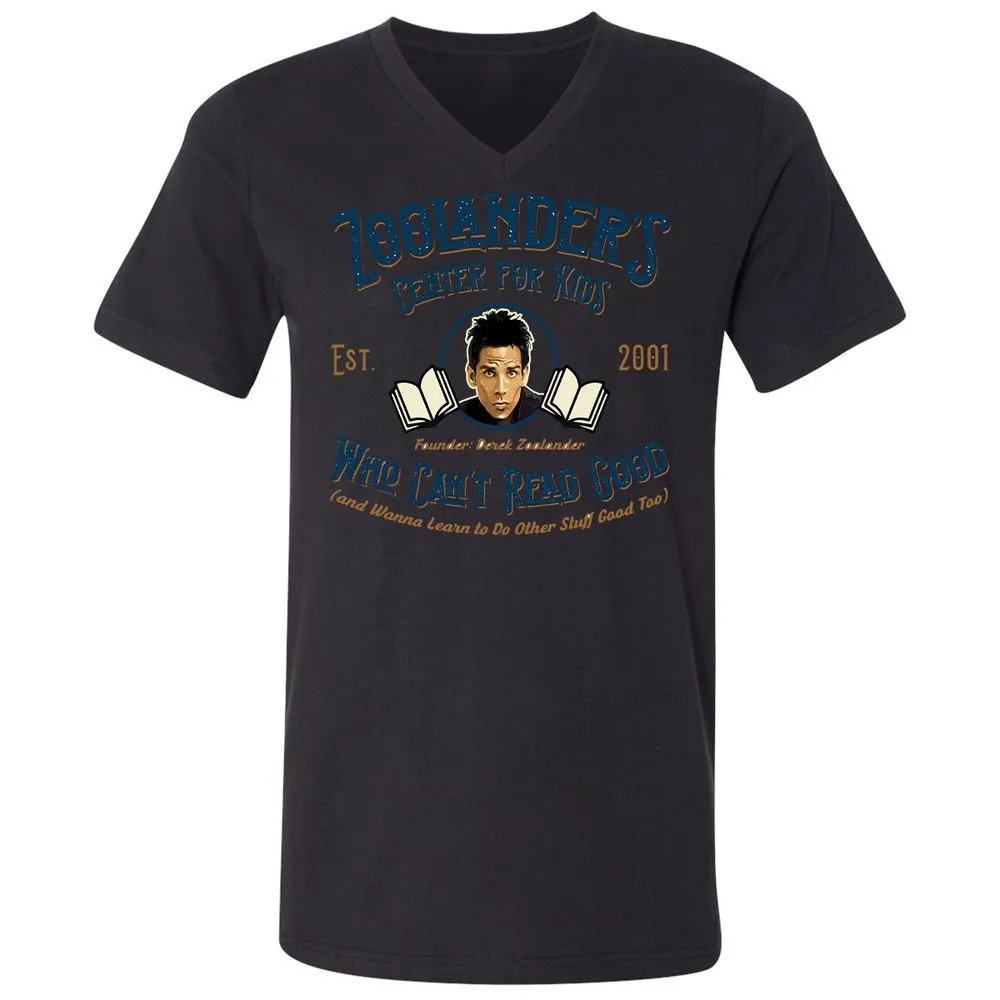 Unisex V-Neck T-Shirt - EVHZ8NUY - Black - 16