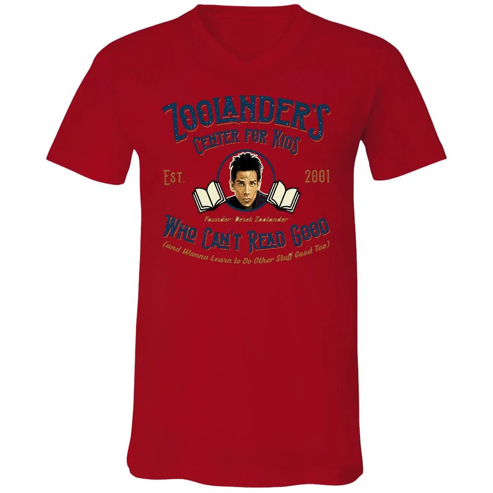 Unisex V-Neck T-Shirt - EVHZ8NUY - Red - 3