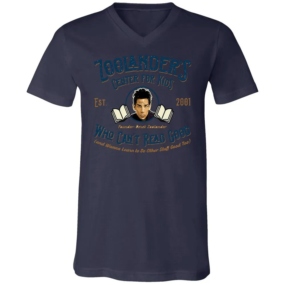 Unisex V-Neck T-Shirt - EVHZ8NUY - Navy - 9
