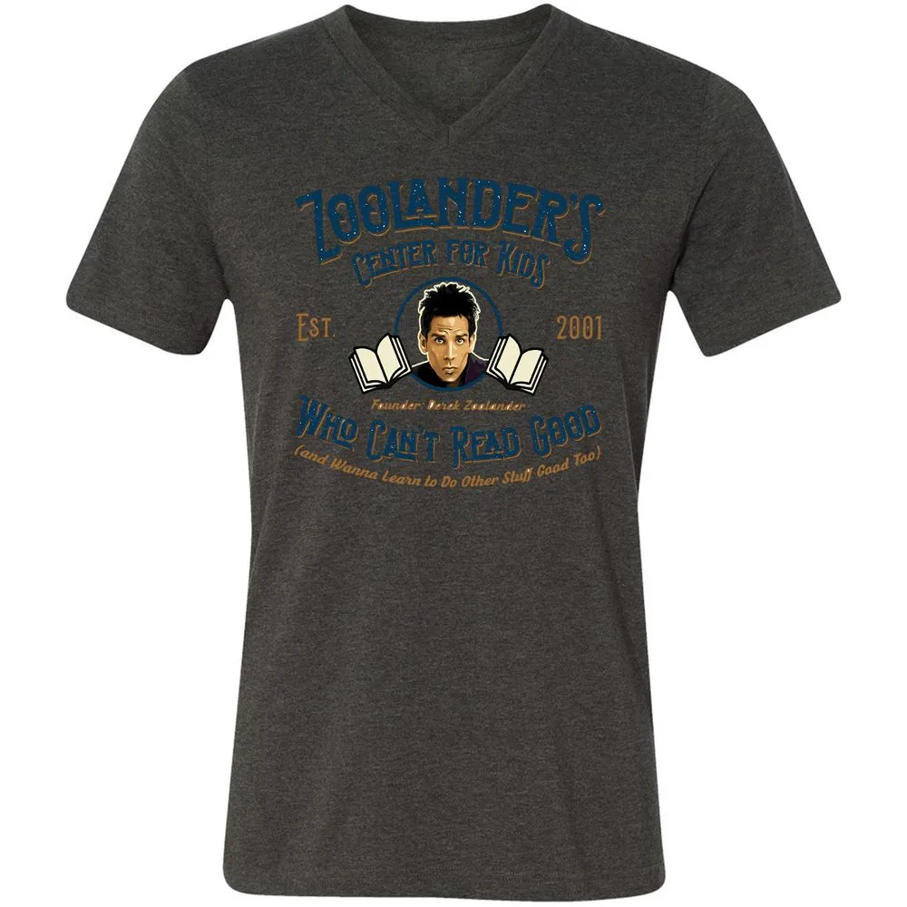 Unisex V-Neck T-Shirt - EVHZ8NUY - Dark Grey Heather - 8