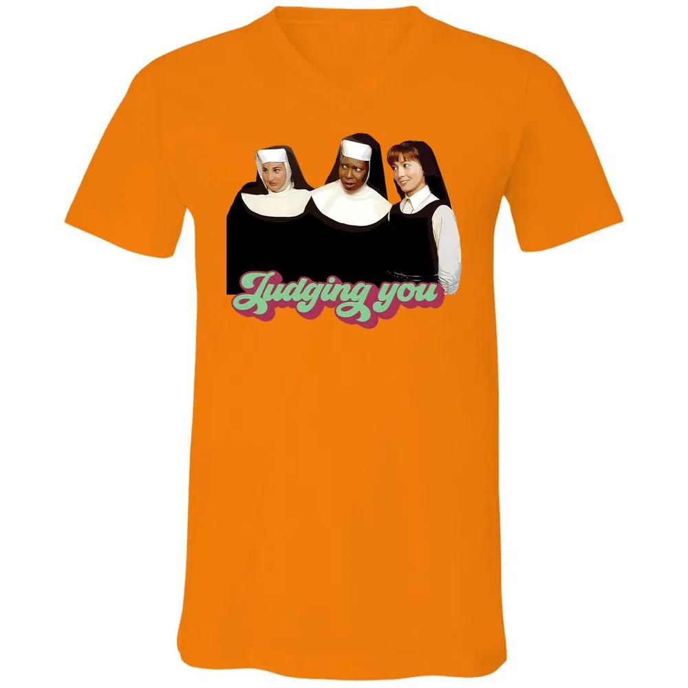 Unisex V-Neck T-Shirt - SXHT8TB6 - Orange - 11