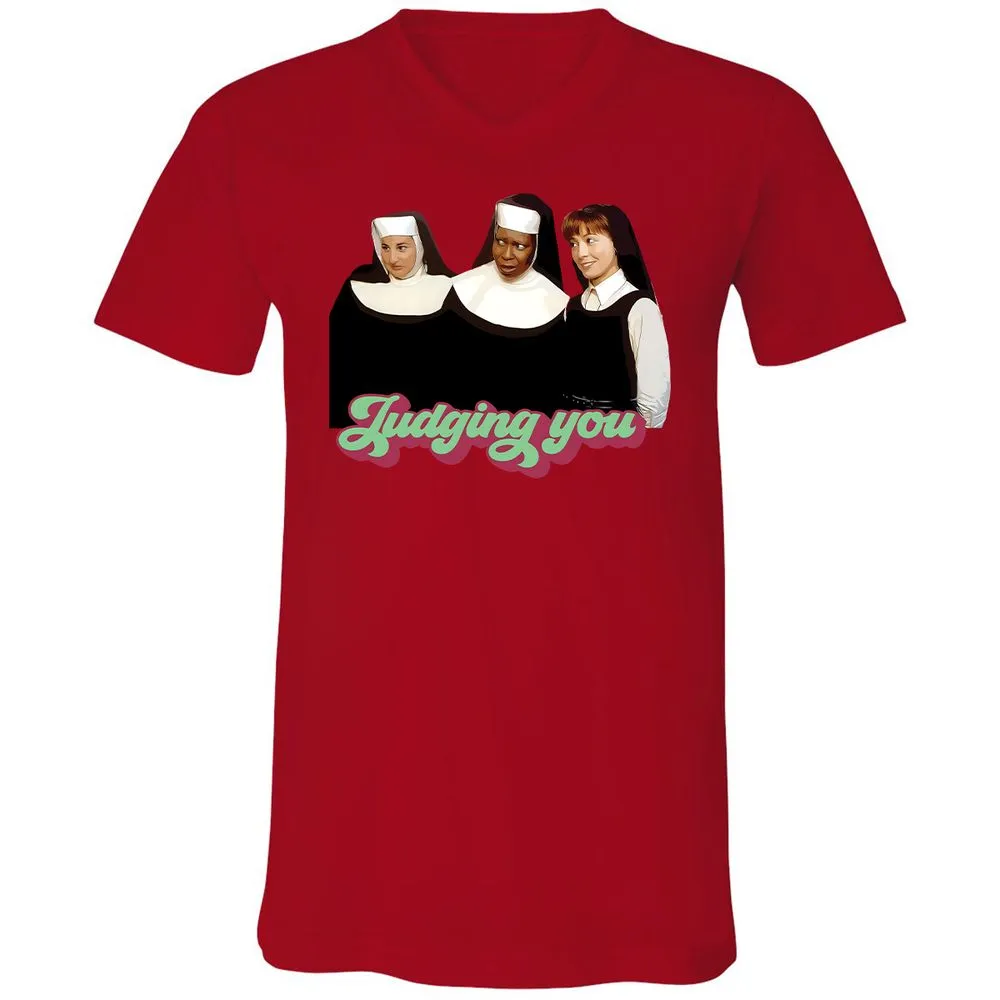 Unisex V-Neck T-Shirt - SXHT8TB6 - Red - 3