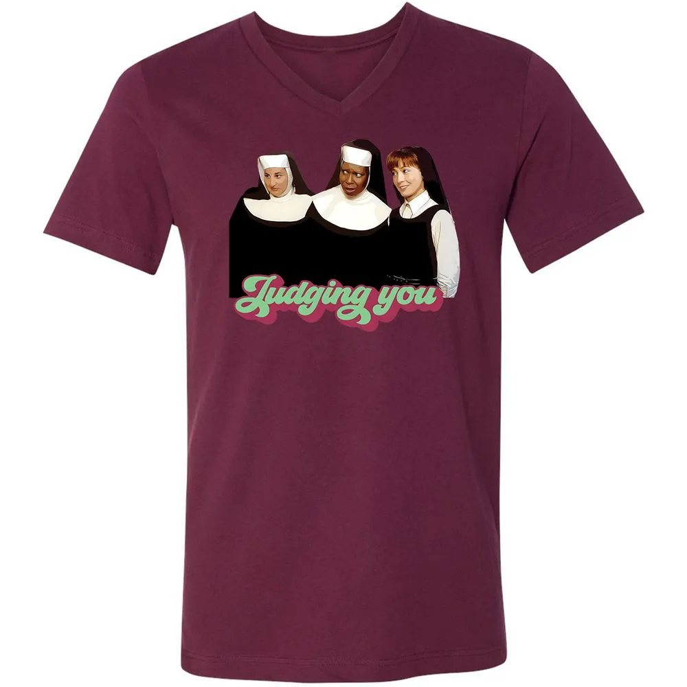 Unisex V-Neck T-Shirt - SXHT8TB6 - Maroon - 6