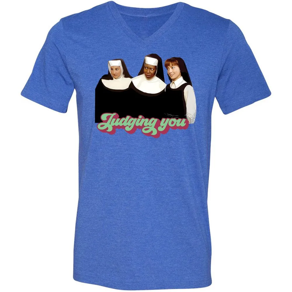 Unisex V-Neck T-Shirt - SXHT8TB6 - Heather True Royal - 14