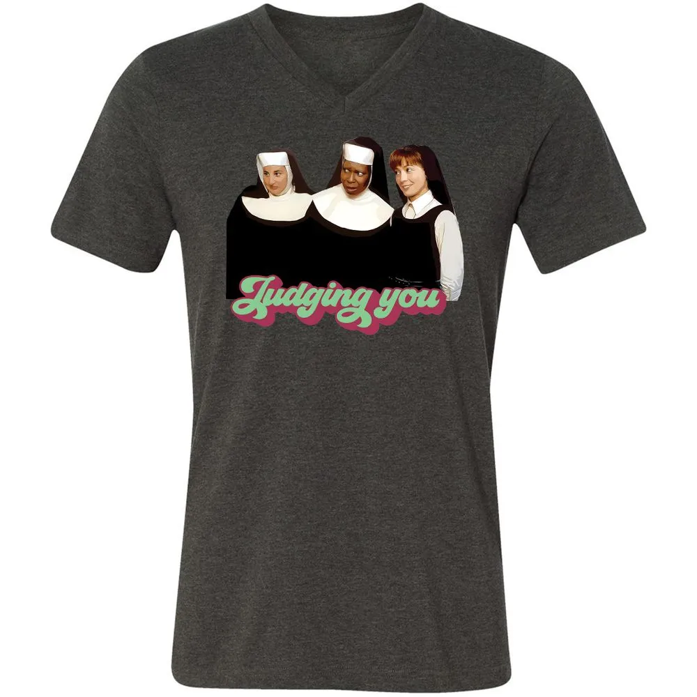 Unisex V-Neck T-Shirt - SXHT8TB6 - Dark Grey Heather - 8