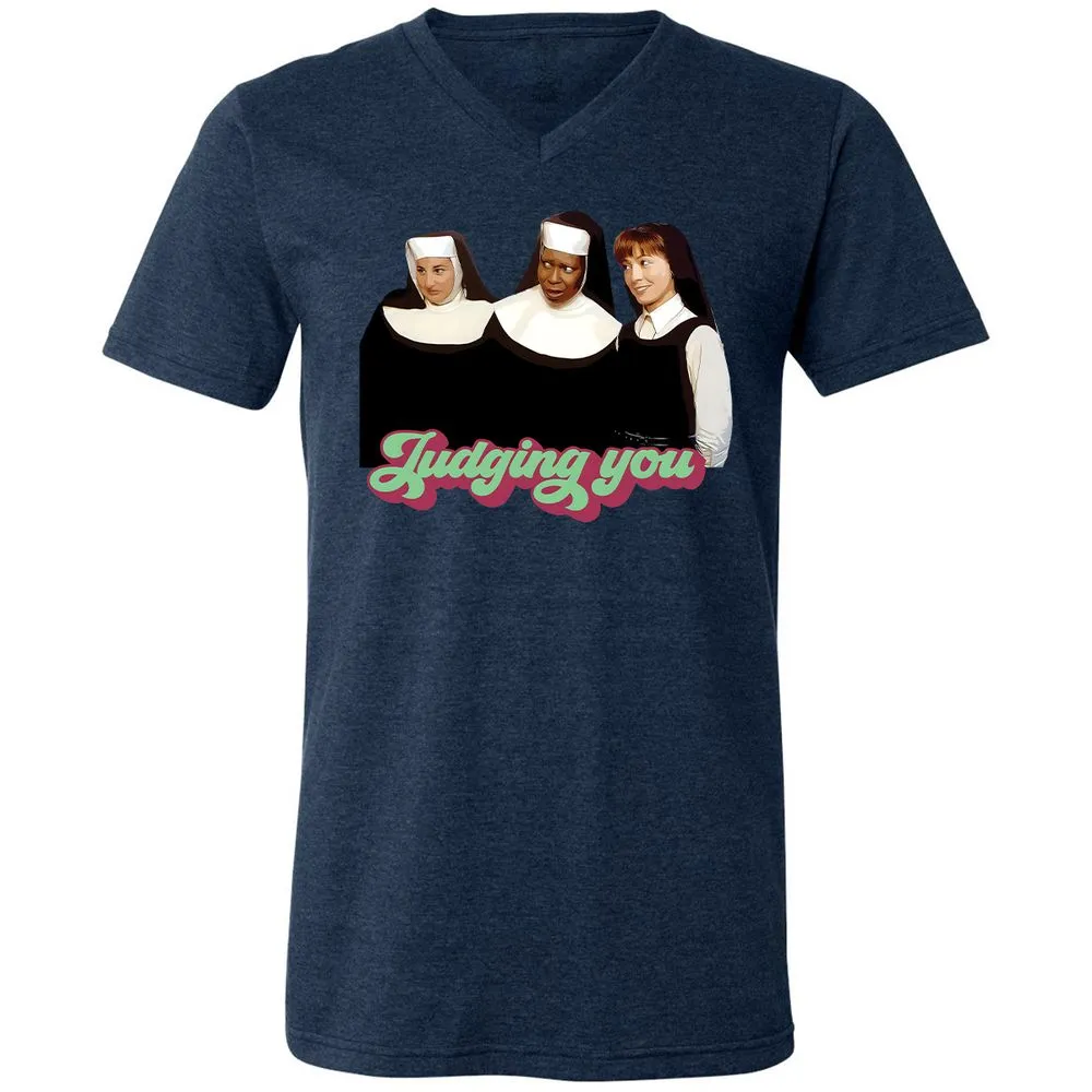 Unisex V-Neck T-Shirt - SXHT8TB6 - Heather Navy - 15