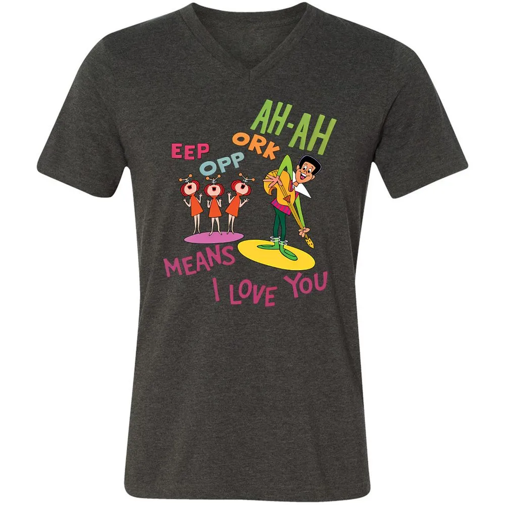 Unisex V-Neck T-Shirt - PMV94T13 - Dark Grey Heather - 8