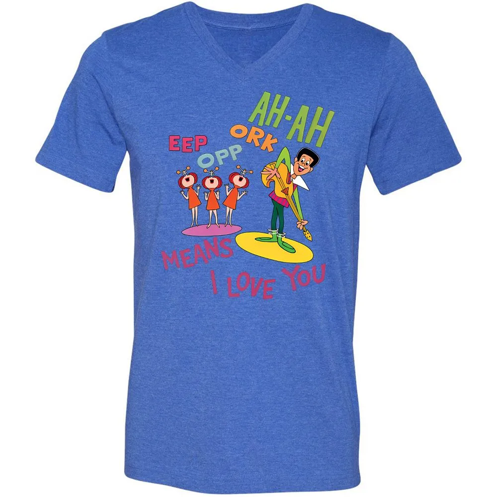 Unisex V-Neck T-Shirt - PMV94T13 - Heather True Royal - 14