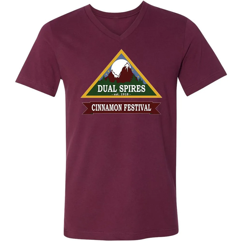 Unisex V-Neck T-Shirt - KAP7CHR7 - Maroon - 6