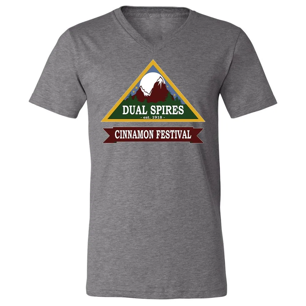 Unisex V-Neck T-Shirt - KAP7CHR7 - Deep Heather - 13