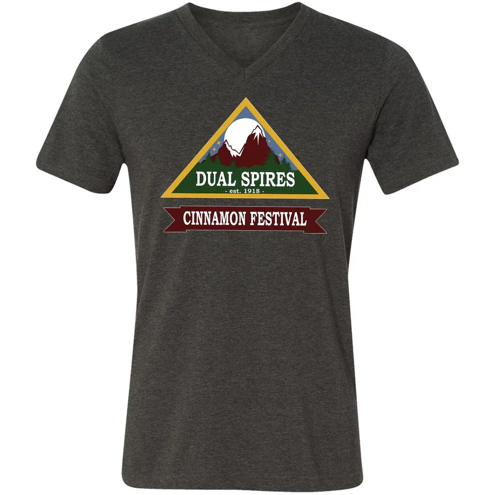 Unisex V-Neck T-Shirt - KAP7CHR7 - Dark Grey Heather - 8