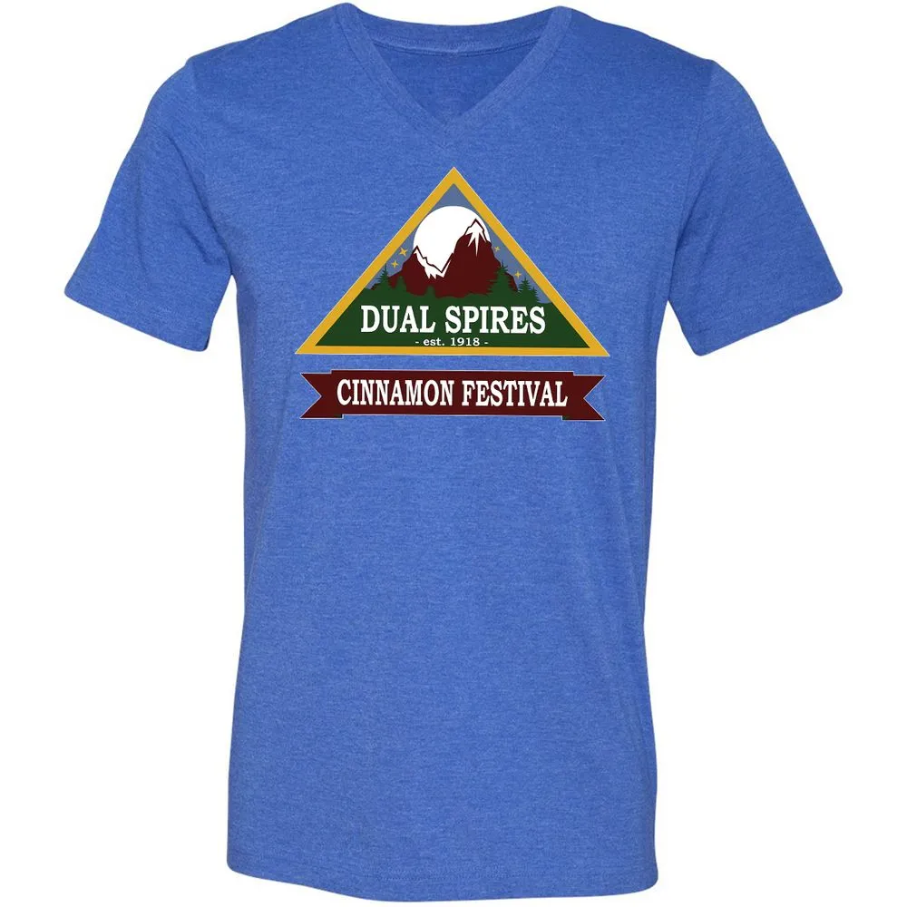 Unisex V-Neck T-Shirt - KAP7CHR7 - Heather True Royal - 14