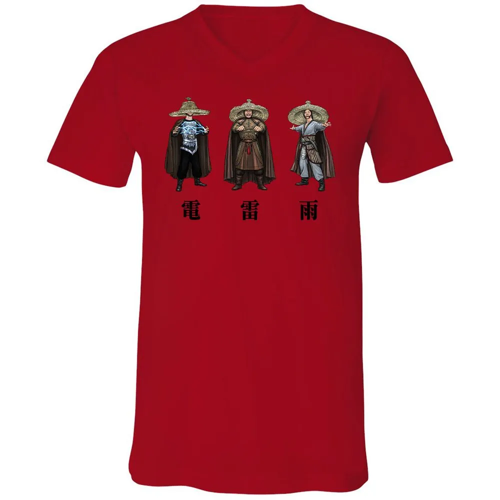 Unisex V-Neck T-Shirt - JGJQZMR2 - Red - 3