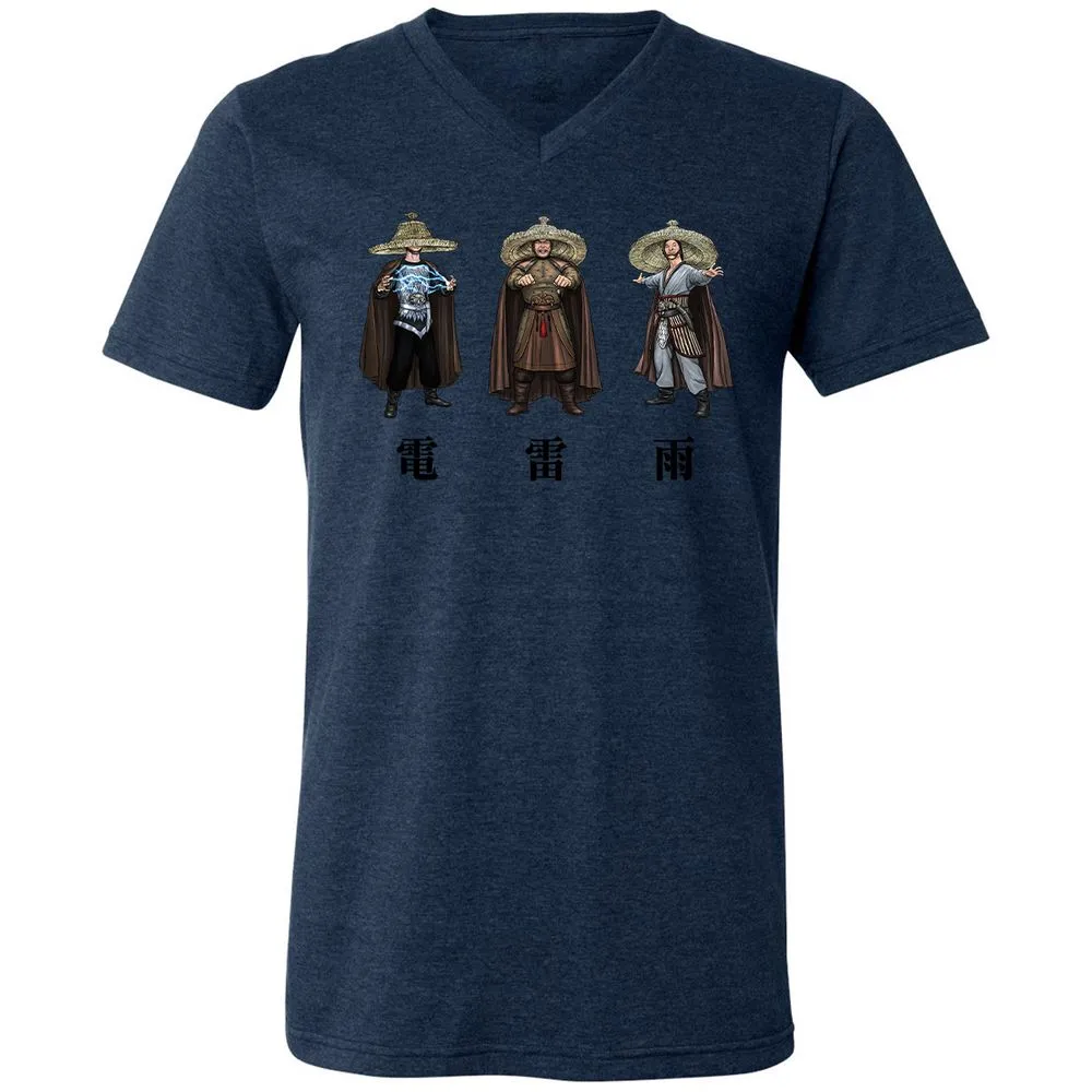 Unisex V-Neck T-Shirt - JGJQZMR2 - Heather Navy - 15