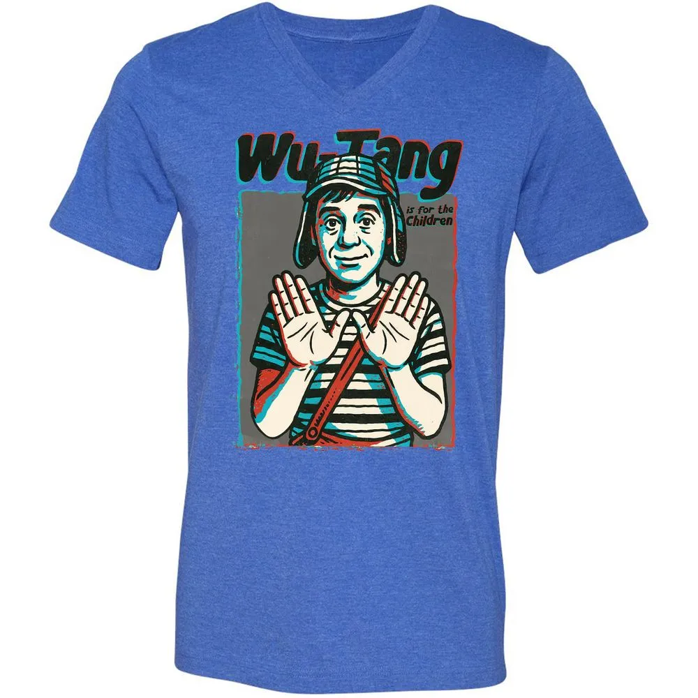 Unisex V-Neck T-Shirt - RCRFVV29 - Heather True Royal - 14
