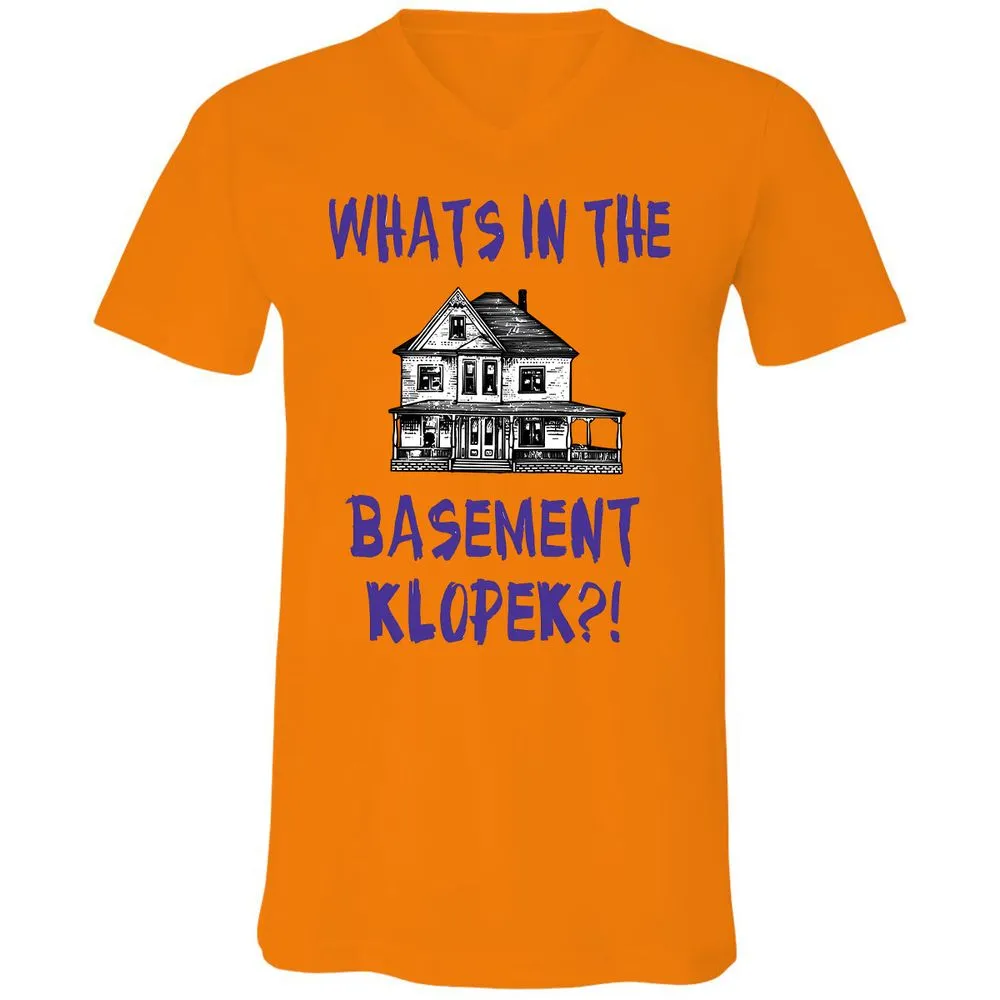 Unisex V-Neck T-Shirt - Y2TJ7UKW - Orange - 11