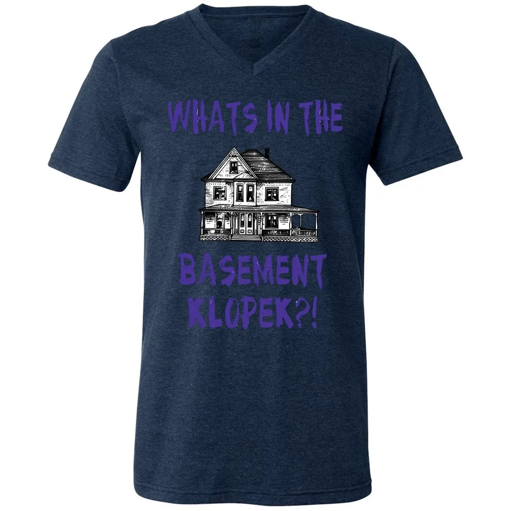 Unisex V-Neck T-Shirt - Y2TJ7UKW - Heather Navy - 15
