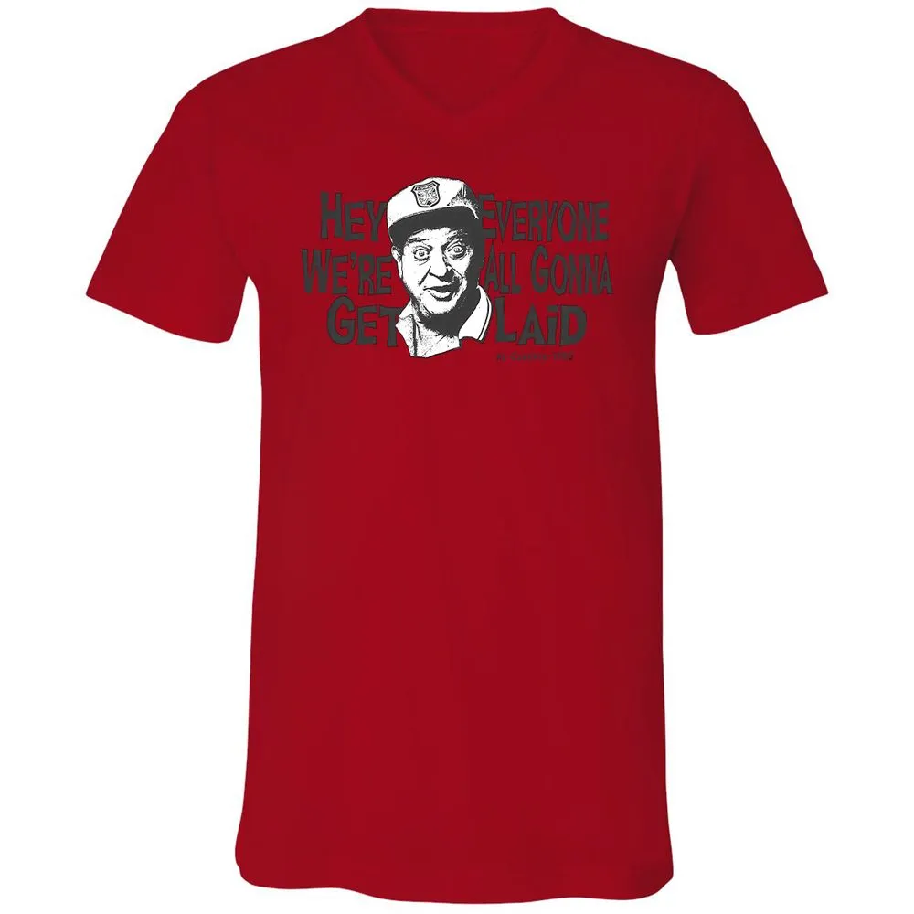 Unisex V-Neck T-Shirt - QH64ZL82 - Red - 3