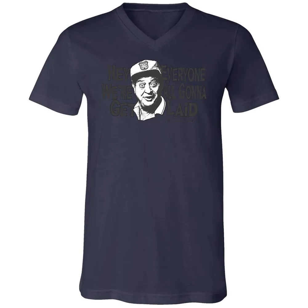 Unisex V-Neck T-Shirt - QH64ZL82 - Navy - 9