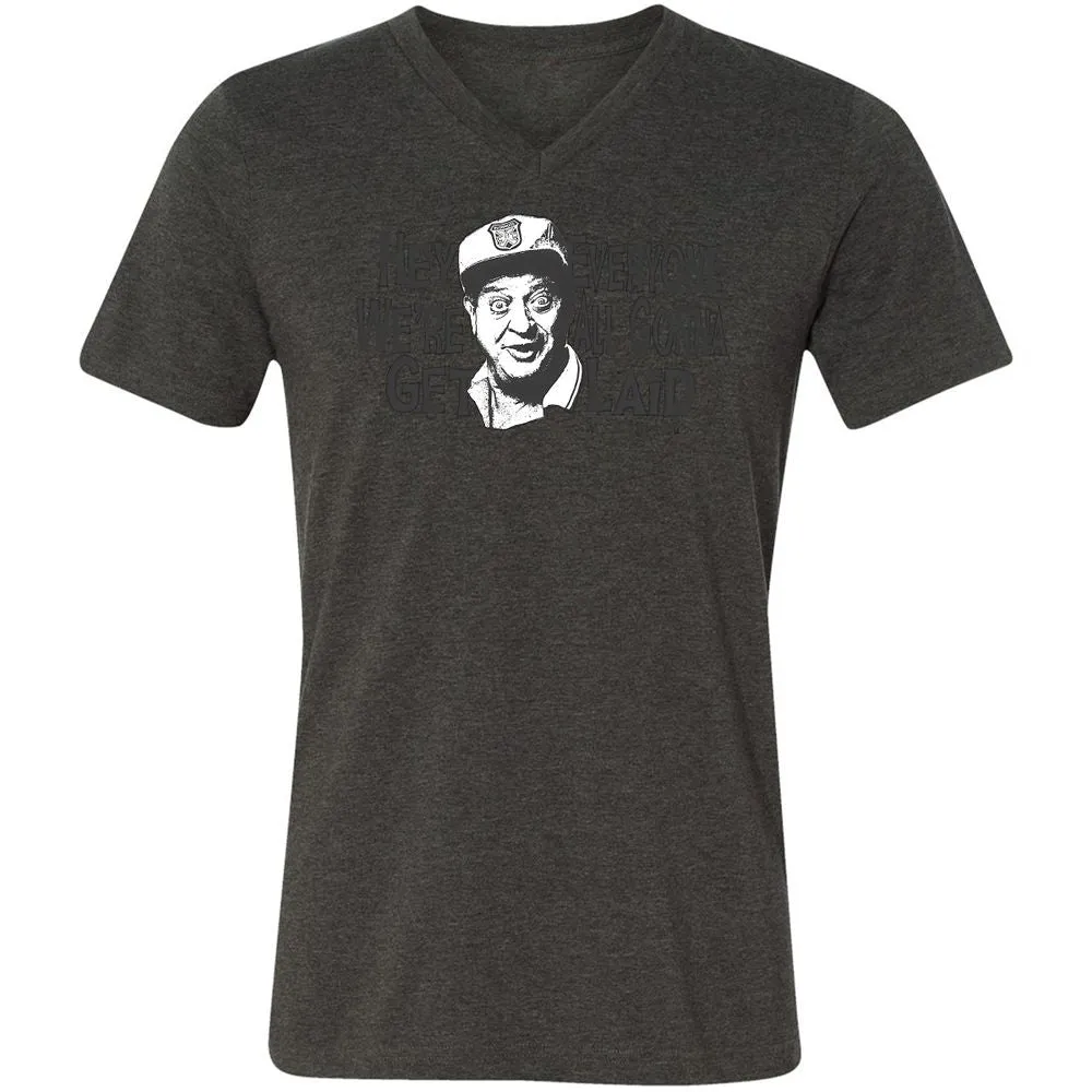 Unisex V-Neck T-Shirt - QH64ZL82 - Dark Grey Heather - 8