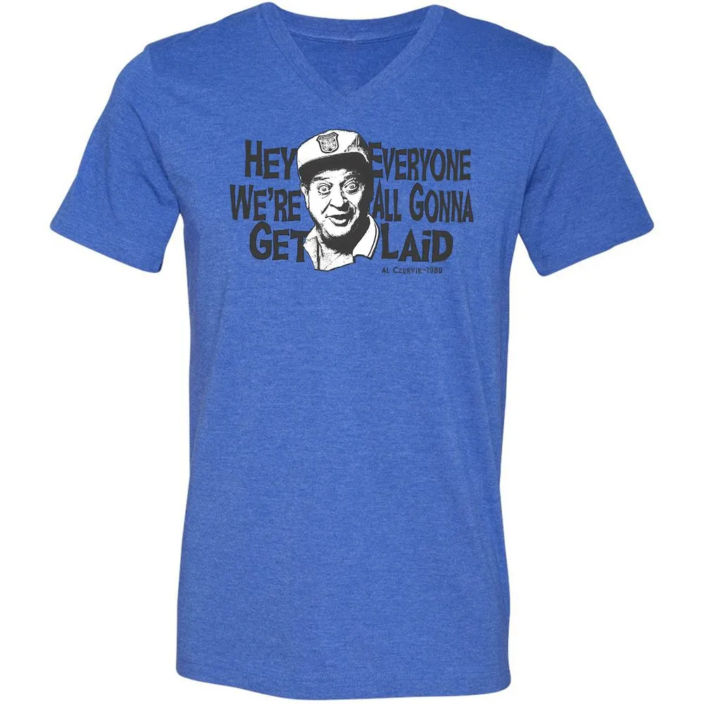 Unisex V-Neck T-Shirt - QH64ZL82 - Heather True Royal - 14