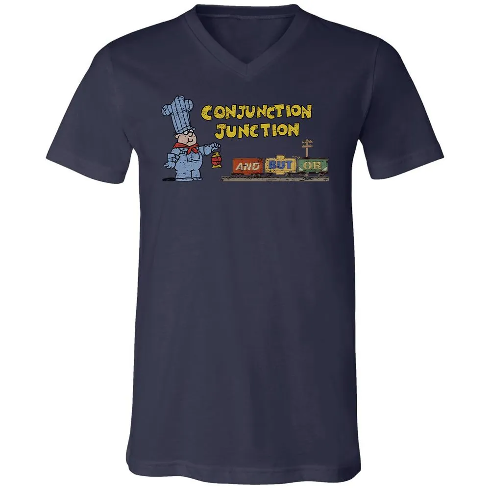 Unisex V-Neck T-Shirt - G6ZQXFNK - Navy - 9