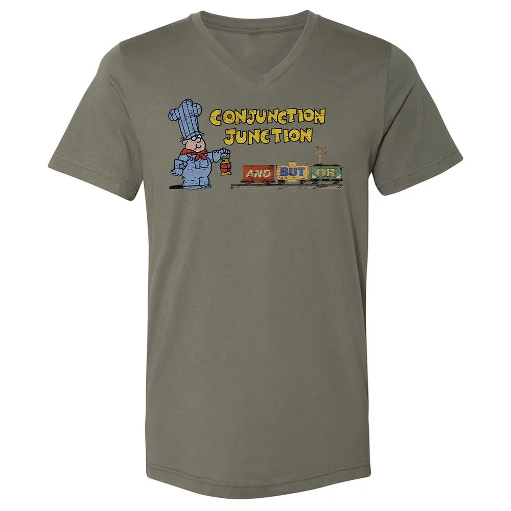 Unisex V-Neck T-Shirt - G6ZQXFNK - Military Green - 10