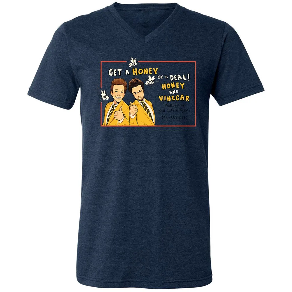 Unisex V-Neck T-Shirt - FTEGSH1H - Heather Navy - 15