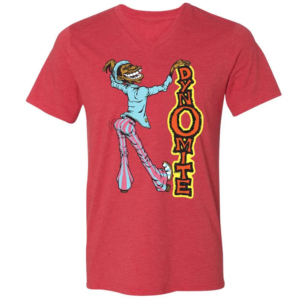 Unisex V-Neck T-Shirt - 4X4D21NY - Heather Red - 5