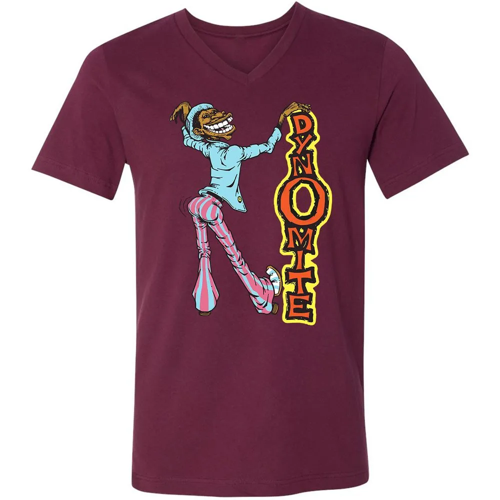 Unisex V-Neck T-Shirt - 4X4D21NY - Maroon - 6