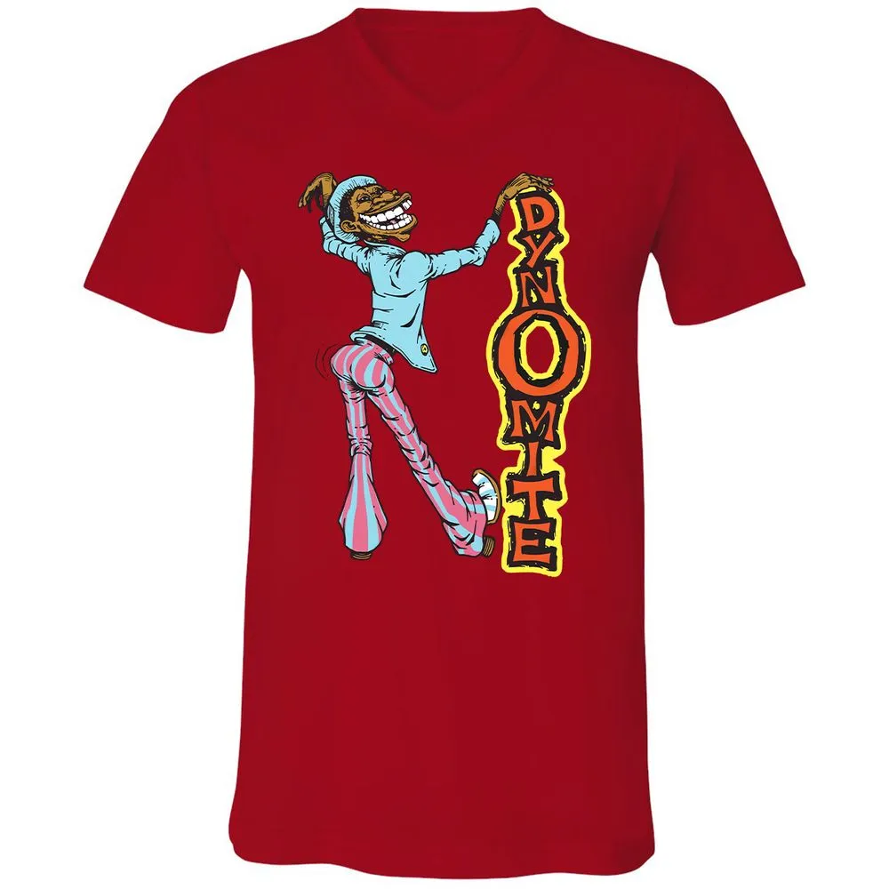 Unisex V-Neck T-Shirt - 4X4D21NY - Red - 3