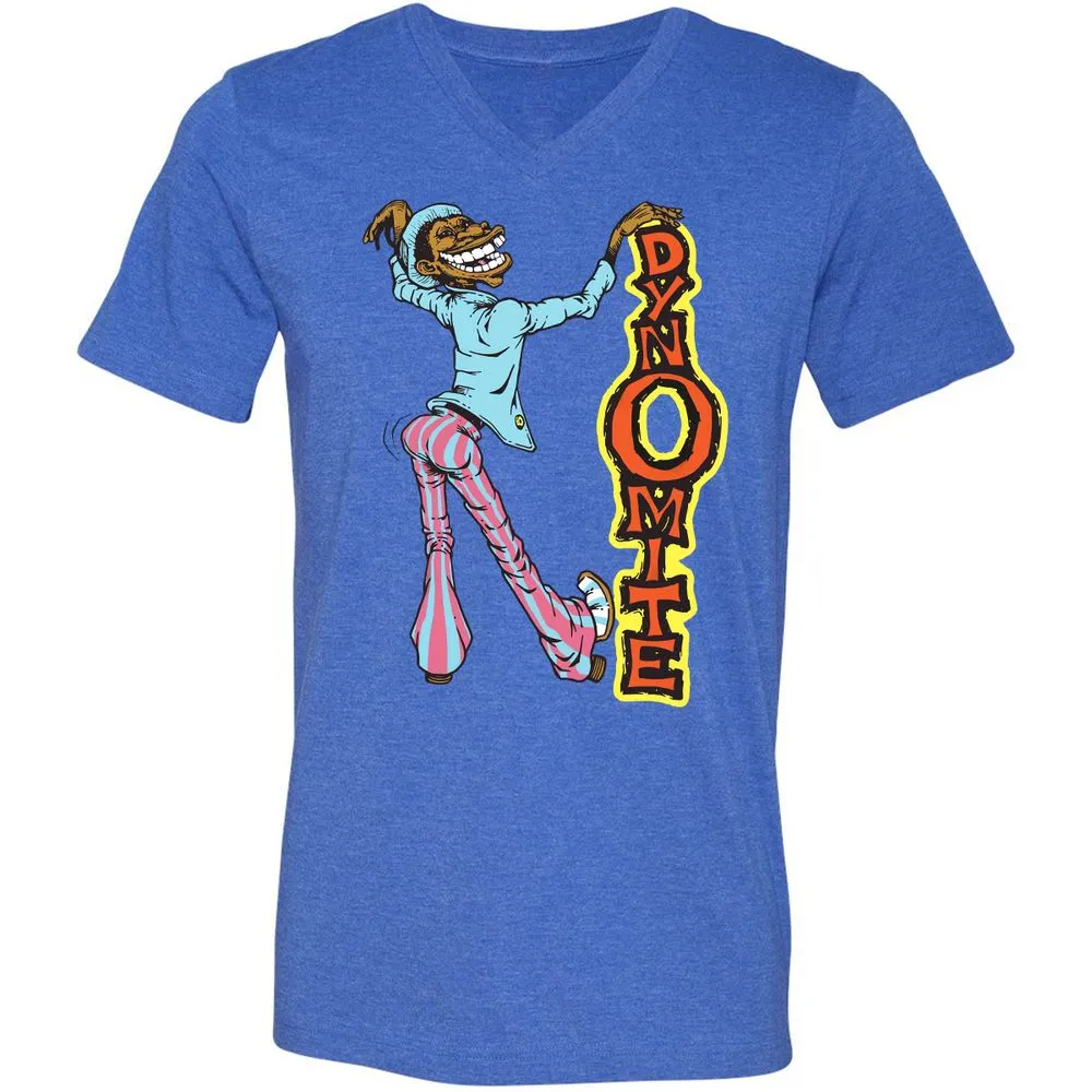 Unisex V-Neck T-Shirt - 4X4D21NY - Heather True Royal - 14