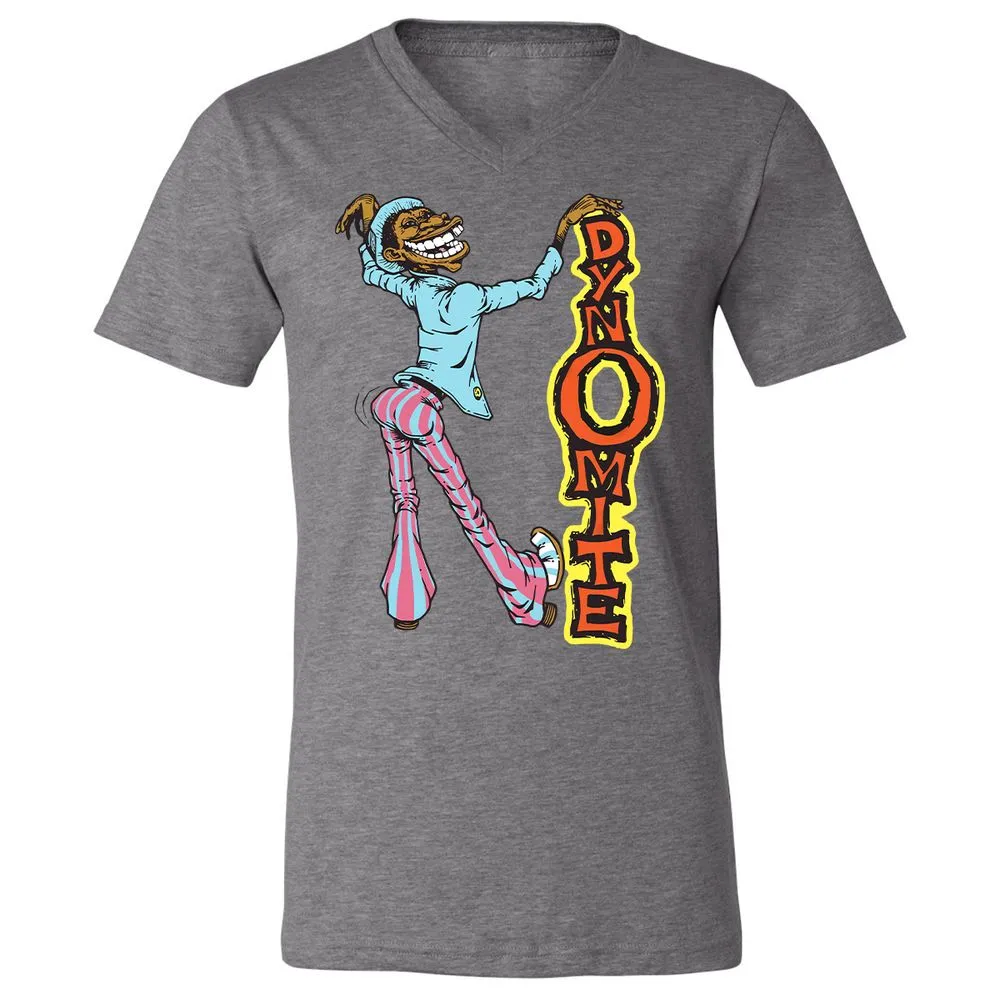 Unisex V-Neck T-Shirt - 4X4D21NY - Deep Heather - 13